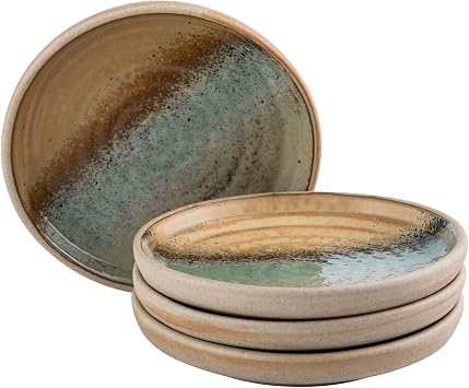 UNICASA Small Appetizer Plates,Dessert Plates Ceramic,5 inch Dipping Dish,Set of 4,Japanese Style Snack Plate for Sauce, Bread, Cheese & Crackers - Lead-Free Porcelain, Dishwasher Safe