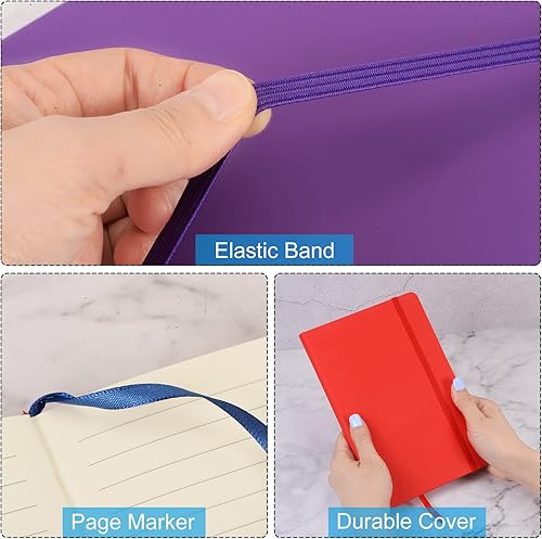 Miniatura 6 de PATIKIL Cuaderno rayado A5, 160 páginas, papel rayado grueso de 80 GSM, 8.3 x 5.7 pulgadas, bloc de notas de tapa dura para trabajo y oficina