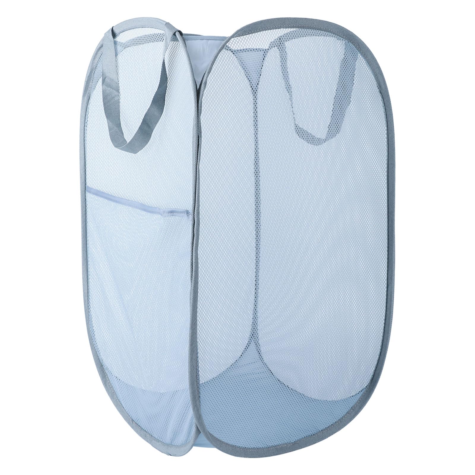 Pop Up Laundry Hamper 100L, Large Collapsible Mesh Basket with Pocket