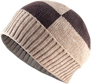 Men's hats Winter beanie solid color hat men's knitted beanie r thick velvet hat hat men's and women's hats (Colour Name : 4, Size Name : One size)