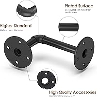 Vista 7 de ivinta Estantes flotantes de 3 niveles, estante de pared de tubo de 24 pulgadas, estantes de almacenamiento rústicos montados en la pared