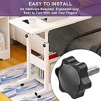 Vista 6 de 6 Piezas de Pomo de Estrella Roscado de M4 x 20mm, Manija de Perilla de Sujeción en Forma de Hexágono de Plástico para Reemplazo de Base de Paraguas