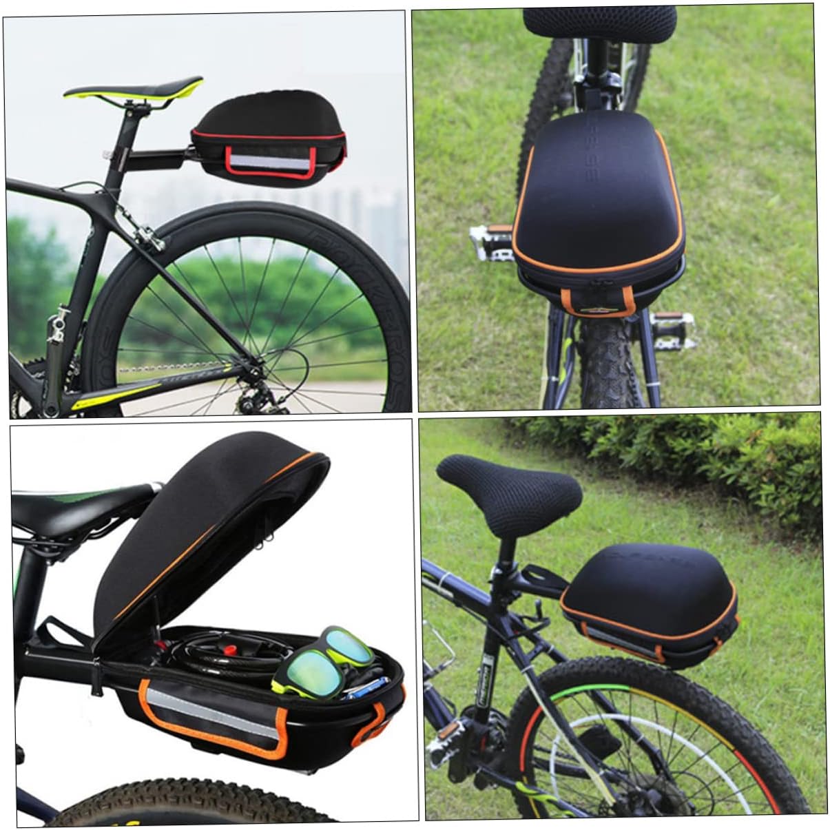 1pc Large Capacity Bike Tail Bag Quick-release Rear Storage Pouch Shell Riding Equipment Reflective Straps for Cycling Accessories and Outdoor Adventures
