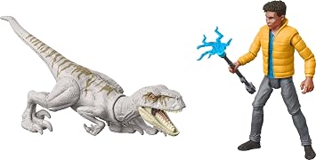 Mattel Jurassic World Chaos Theory Set with 2 Action Figures, Encounter Pack with 3.75-inch Scale Darius & Atrociraptor Ghost Plus 2 Accessories