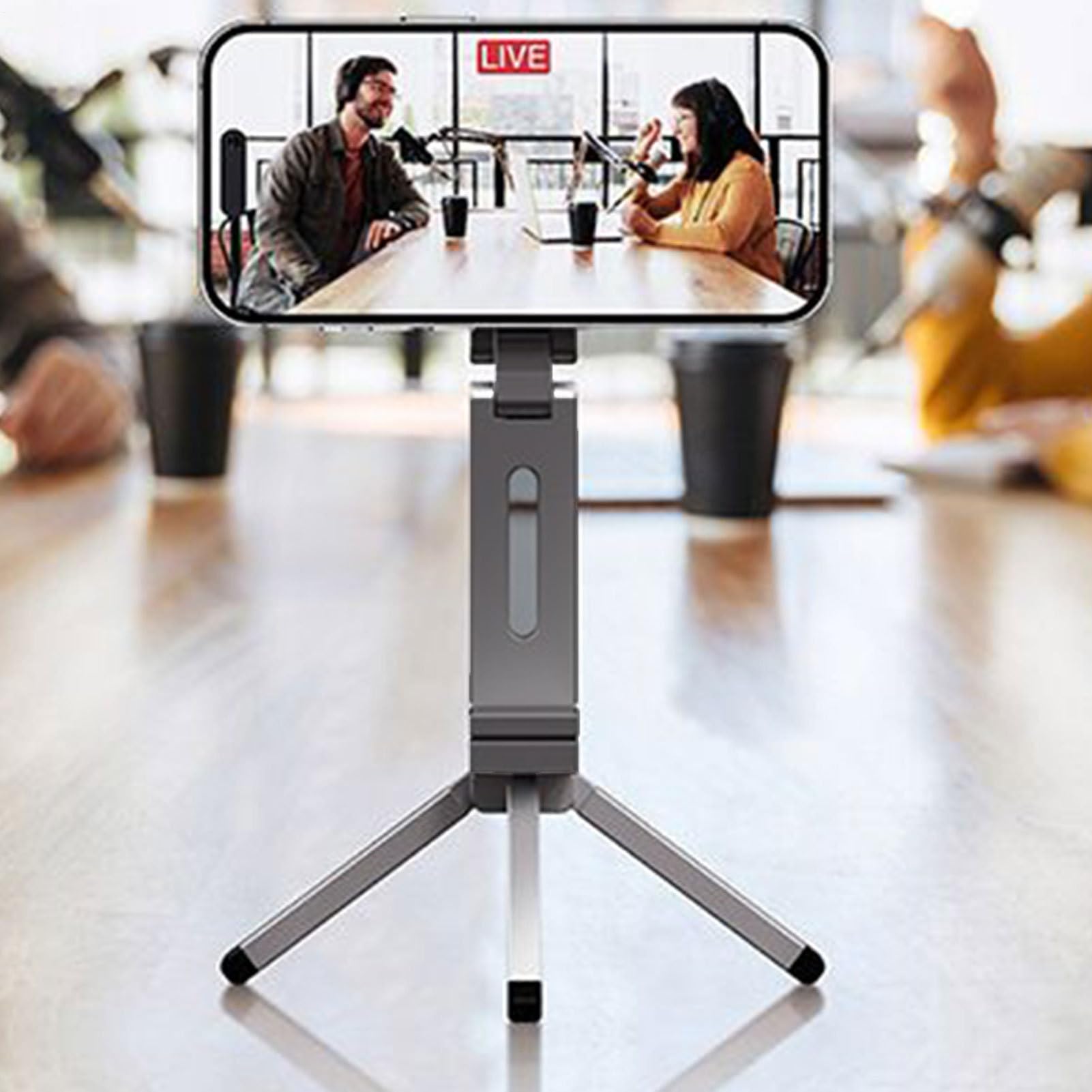 Clip portatile del supporto del cellulare del treppiede del telefono magnetico | Supporto per telefono pieghevole con clip magica regolabile a 360° per smartphone, casa, palestra, allenamento