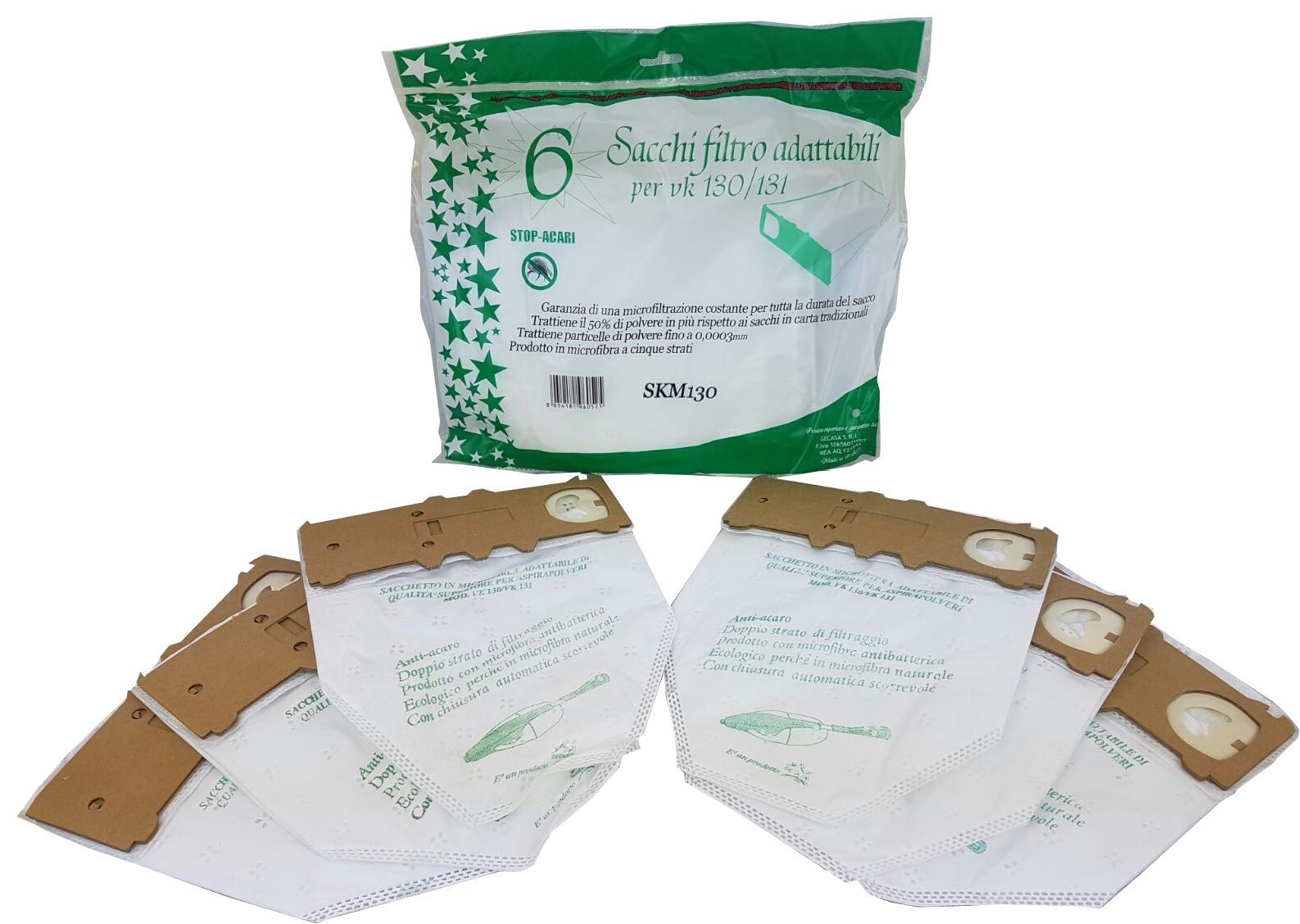 Sacchetti In Microfibra Gecasa - Confezione Da 6, Multicolore, Made In Italy - Foto 8