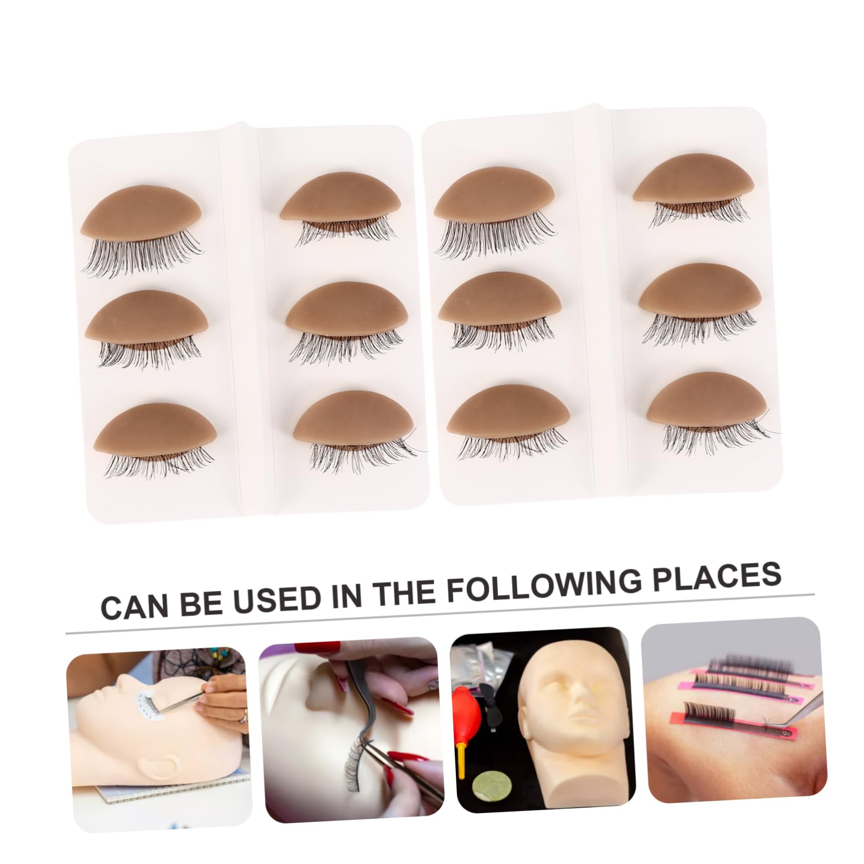 MAGICLULU 2 Set Di Strumenti Per La Pratica Del Trucco Delle Palpebre 6 Paia Riutilizzabili in Silicone Per Lallenamento Dellestensione Delle Ciglia 6 Paia * 2