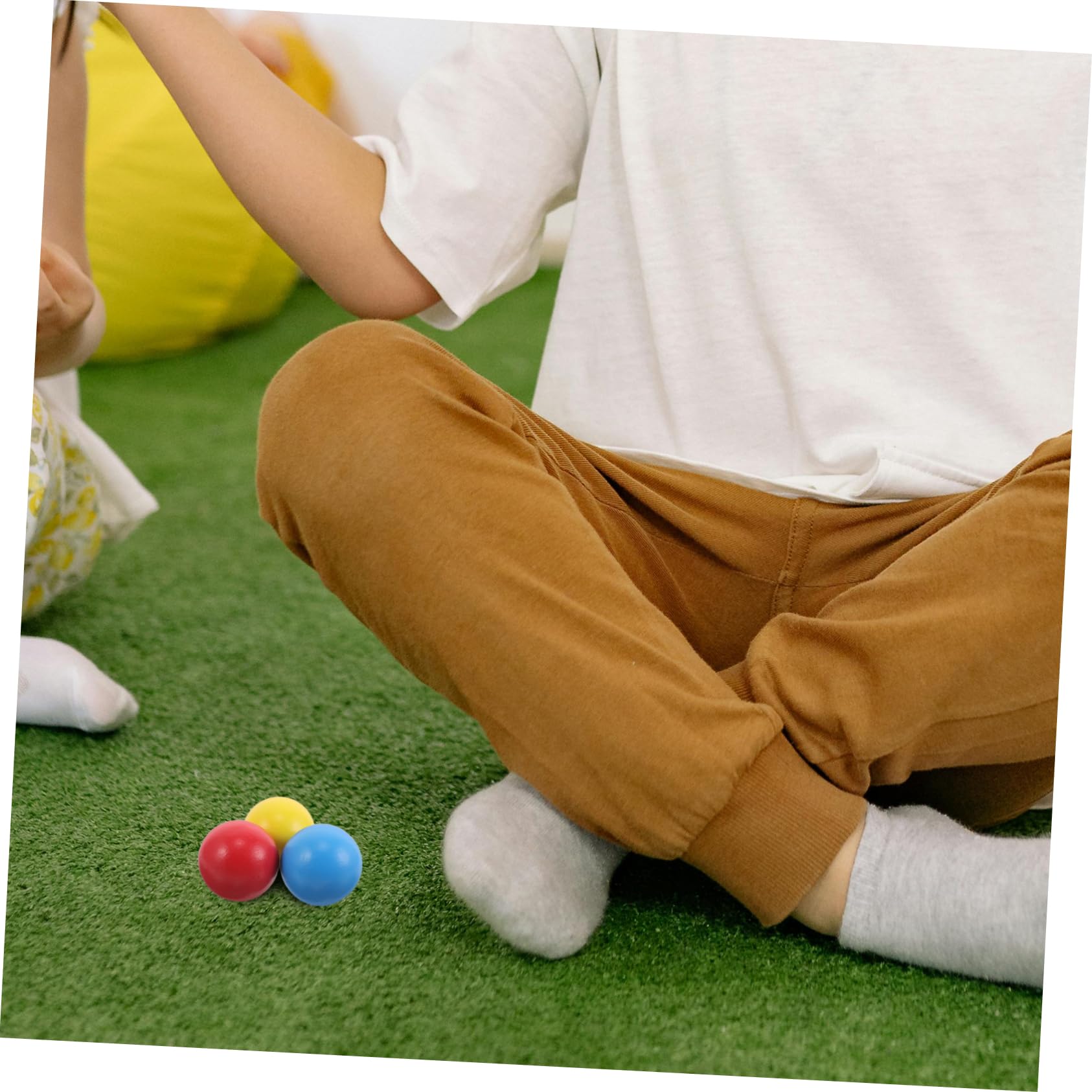 DECHOUS Lot De 3 Boules De Croquet en Bois Coloré pour Enfants Jeu De Pelouse Extérieur
