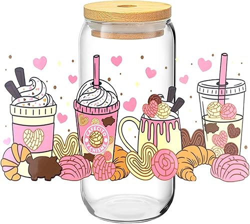 Miniatura 3 de Calcomanías de transferencia de copa UV DTF para vidrio, 6 hojas de transferencia de tazas para manualidades, calcomanías para tazas de vidrio