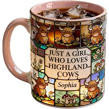 Cow Coffee Mug Ceramic Cow Pattern Cup | Rustic Tea Mug for Coffee Milk Juice Drinks Hot Cold Drinks Colleagues Coworkers Women Men Home Office