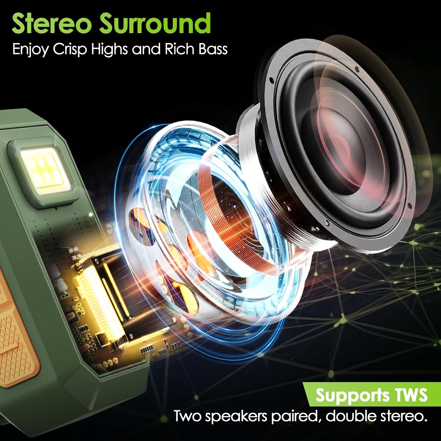 INFURTURE Clip On Speaker Waterproof Wearable Bluetooth Speaker, Men Gift