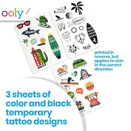 Miniatura 2 de OOLY Palooza de tatuajes más de 50 tatuajes temporales seguros no tóxicos para niños, tatuajes falsos como recuerdos de fiesta para niños de 4 a 8