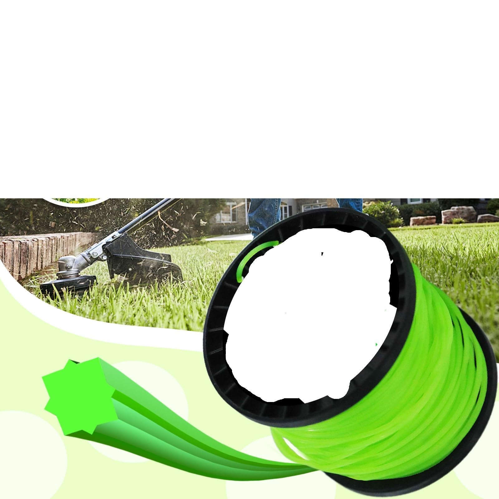 Generico Compatibile Filo Nylon Ottagonale 59m-130m Bobina Verde