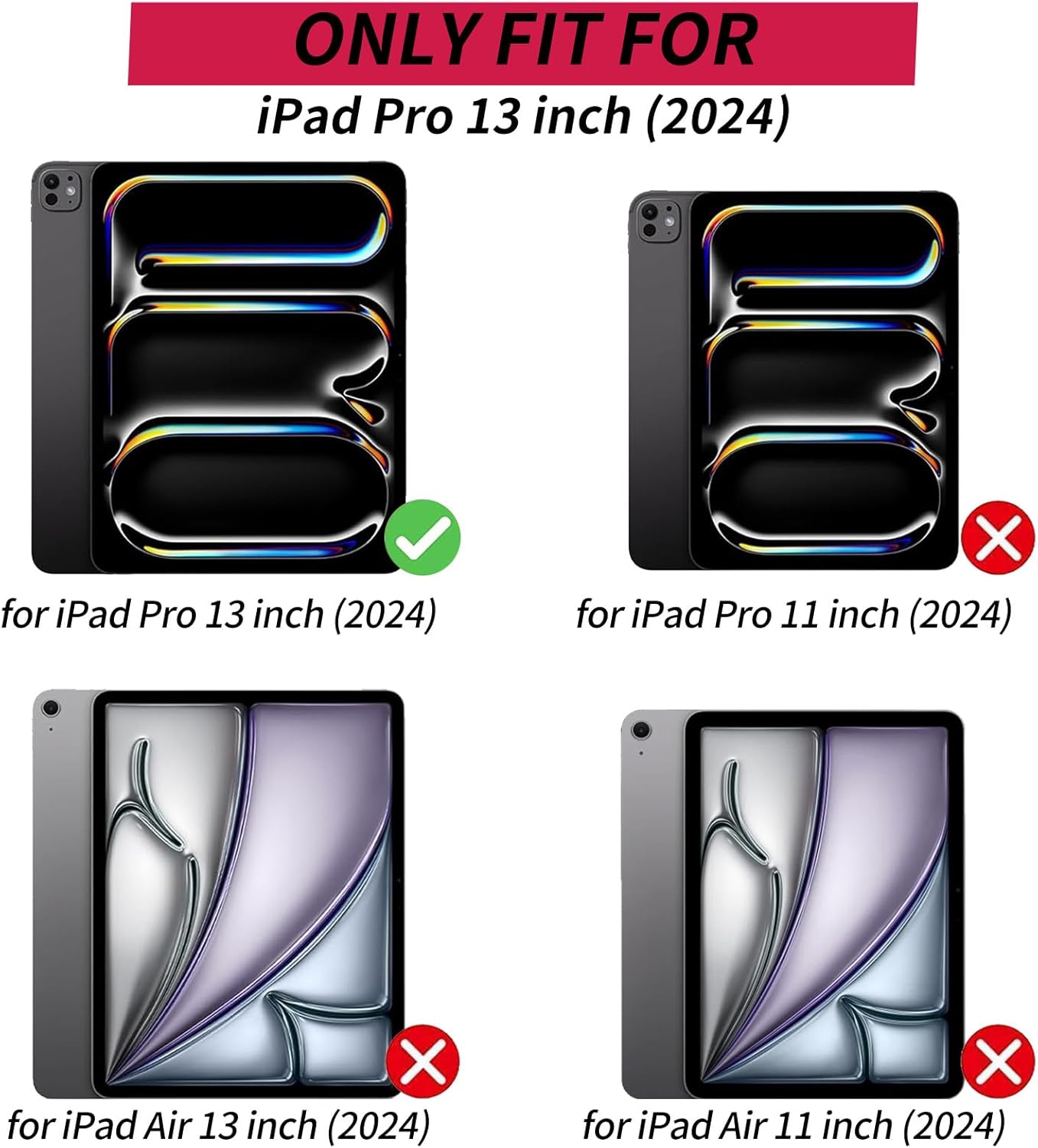 for iPad Pro 13 inch Case 2024 (M4) Lightweight Adjustable Stand Smart Protective Cover with Auto Wake/Sleep Tablet Case for iPad Pro 13 inch 7th Generation 2024 - Colorful Sea Turtle