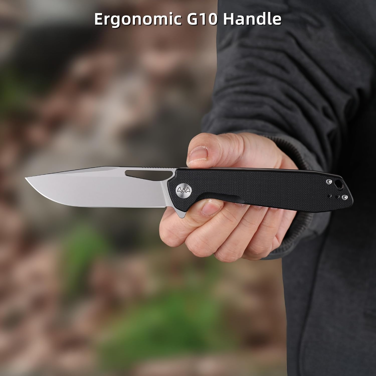 Folding Pocket Knife, 3.5" 14C28N Blade Small EDC Knife with G10 Handle, Safety Liner Lock Pocket Knife for Men, Sharp Camping Hiking Hunting Survival Knives with Clip