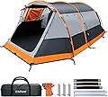 Chihee Camping Tents Tunnel Tent 4 Person Family Tents with 2 Doors Extra Weatherproof Outdoor Shelter 4 Seasons Tents with Double Waterproof Groundsheets Screened Room Porch Carry Bag for Travelling