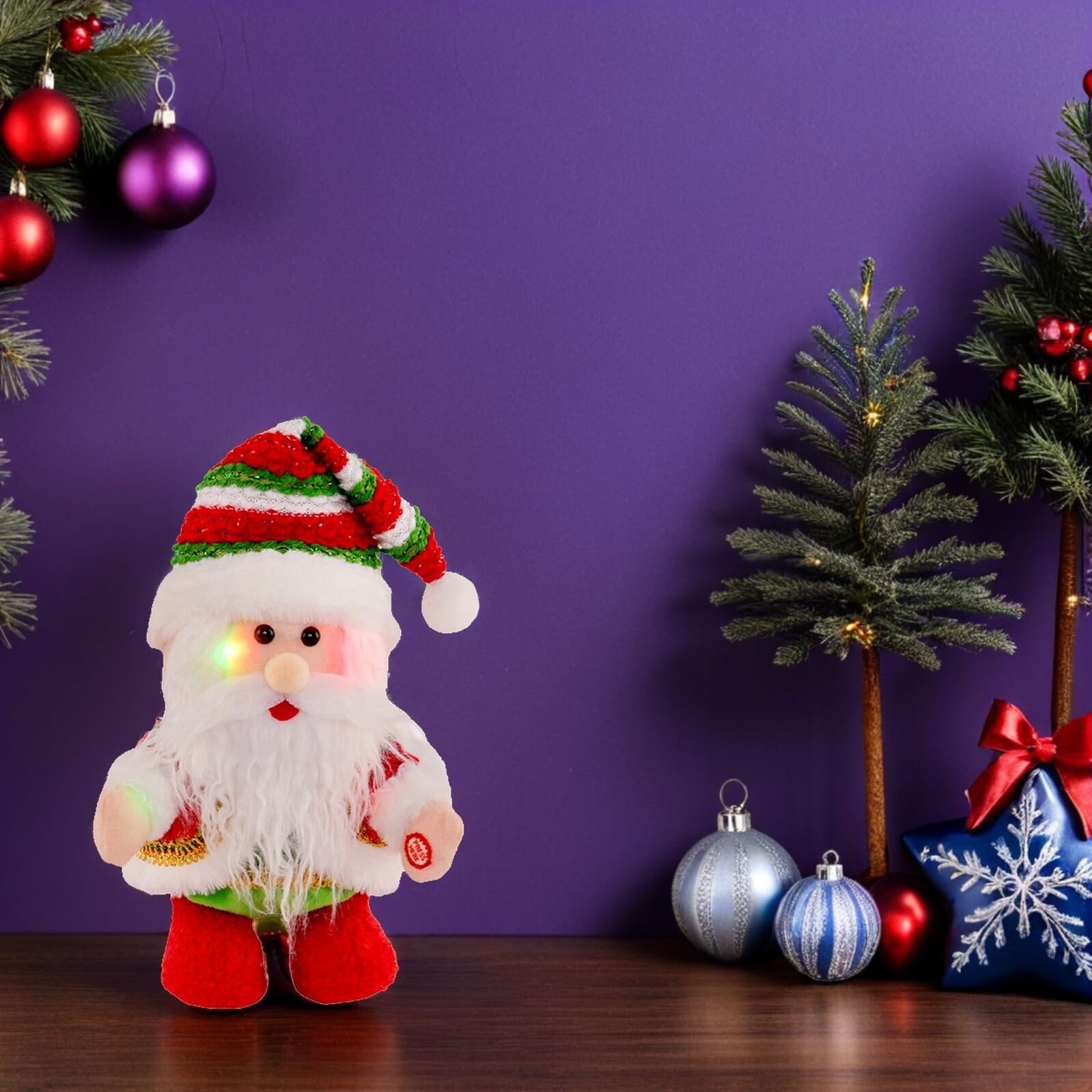 Homoyoyo Statuina Musicale di Babbo Natale Movimento Giocattolo Natalizio Decorativo Figura Musicale per Feste Invernali Calze della Befana Artigianali Bomboniere per Decorazioni di Natale