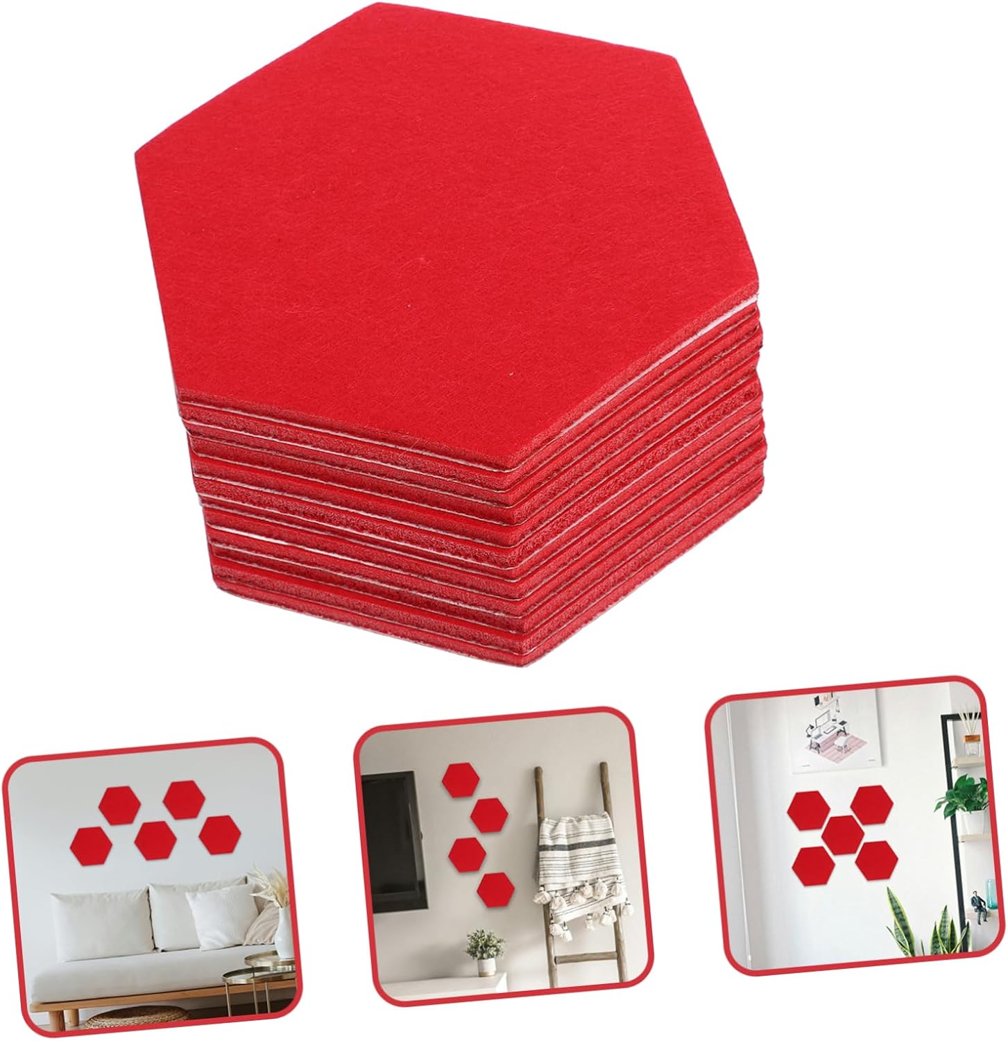 12pcs Hexagonal Felt Tiles for Wall Decor Acoustic Panels Soundproofing Office Soundproofing Supplies Bulletin Board Photo Display