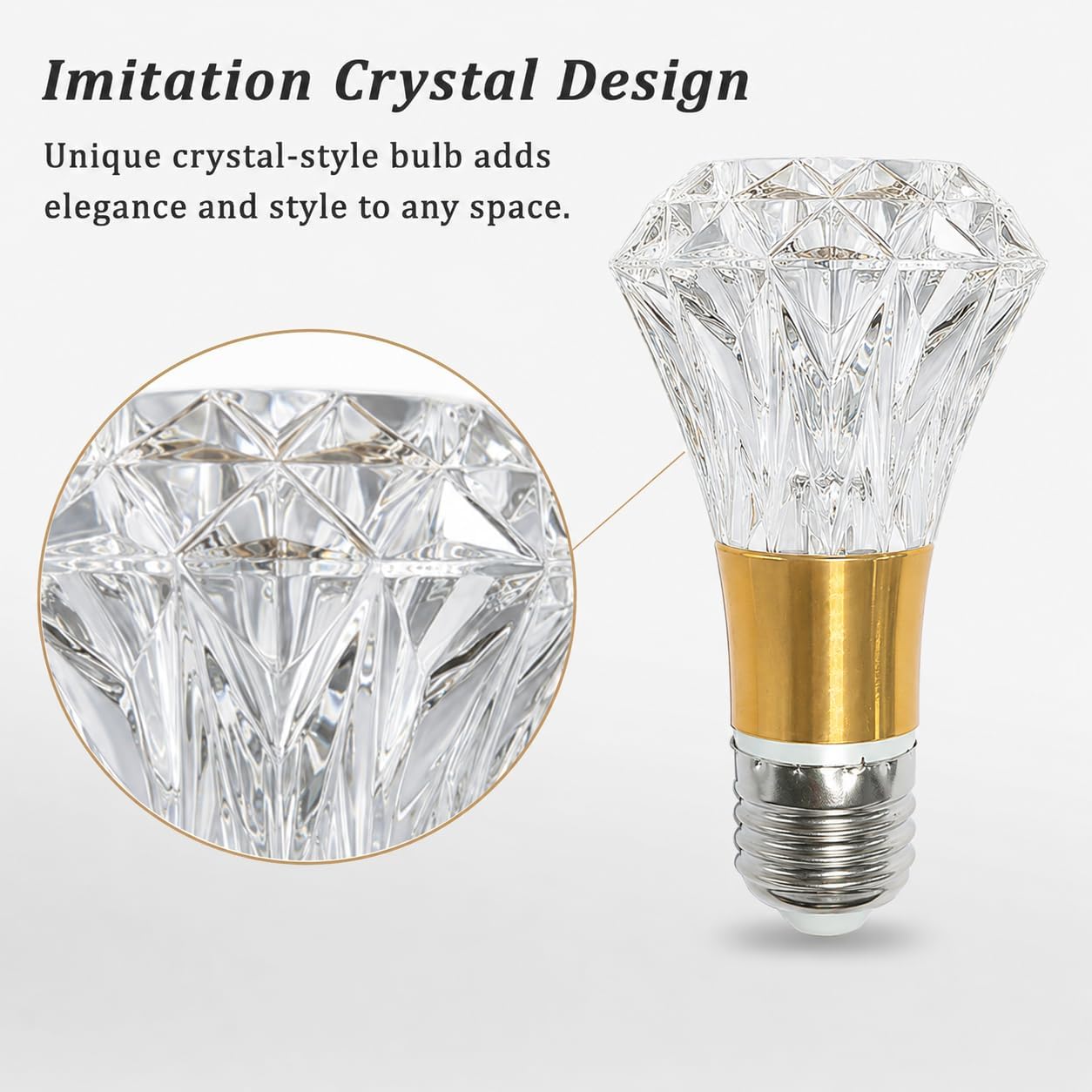 SHIYI E26 LED Crystal Bulb, 5W 3000K Warm Light, 85-265V(1 Count E26-B009) image 4