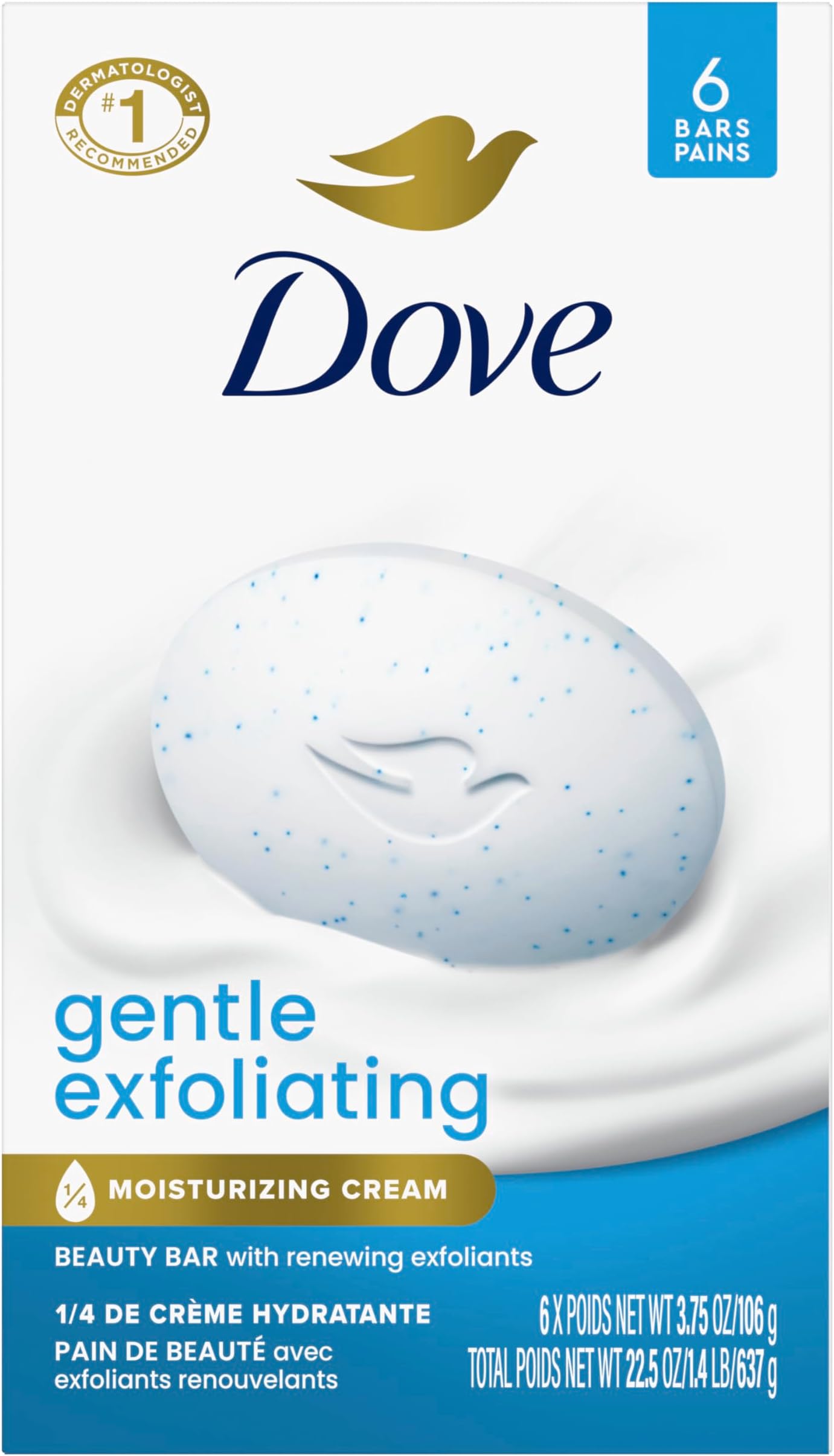 Beauty Bar, Gentle Exfoliating, 4 oz (Pack of 6)