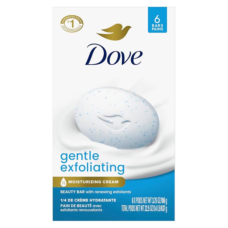 Dove Beauty Bar esfoliante suave com limpador delicado, 6 barras de aproximadamente 106 g