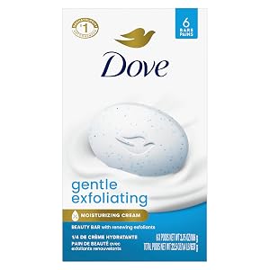 Dove Beauty Bar Gentle Exfoliating With Mild Cleanser 6 Bars More Moisturizing Than Bar Soap For Softer And