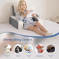 Vista 8 de Kayfia Reading Pillow, 10 in 1 Back Pillow for Bed Sitting up with Detachable Arms Rest, Back Rest Pillow with Gel Memory Foam, Husband Pillow for