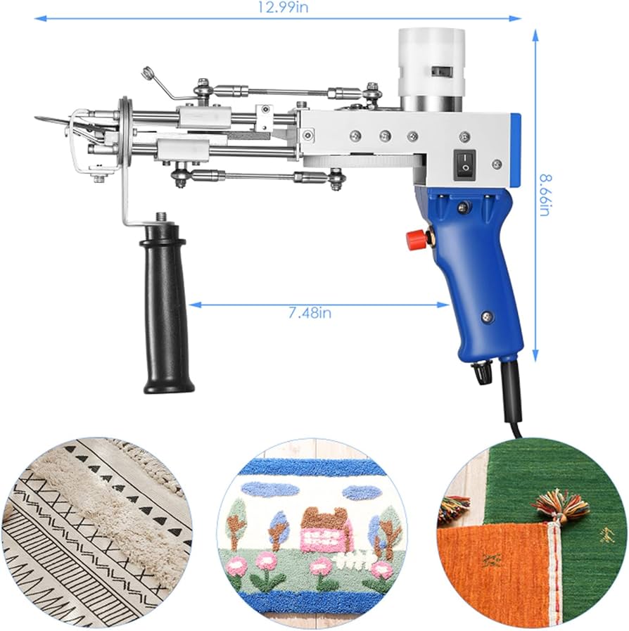 新品未使用　タフティングガン　ブルー　スピード発送　ラグ　マニュアル付き Amazon｜タフティングガンキット、電動カーペットウィービングガン、2