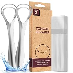 Srnede Tongue Scraper for Adults Tongue Cleaner Oral Care Aids in Fresh Breath Reduce Bad Breath Metal Tongue