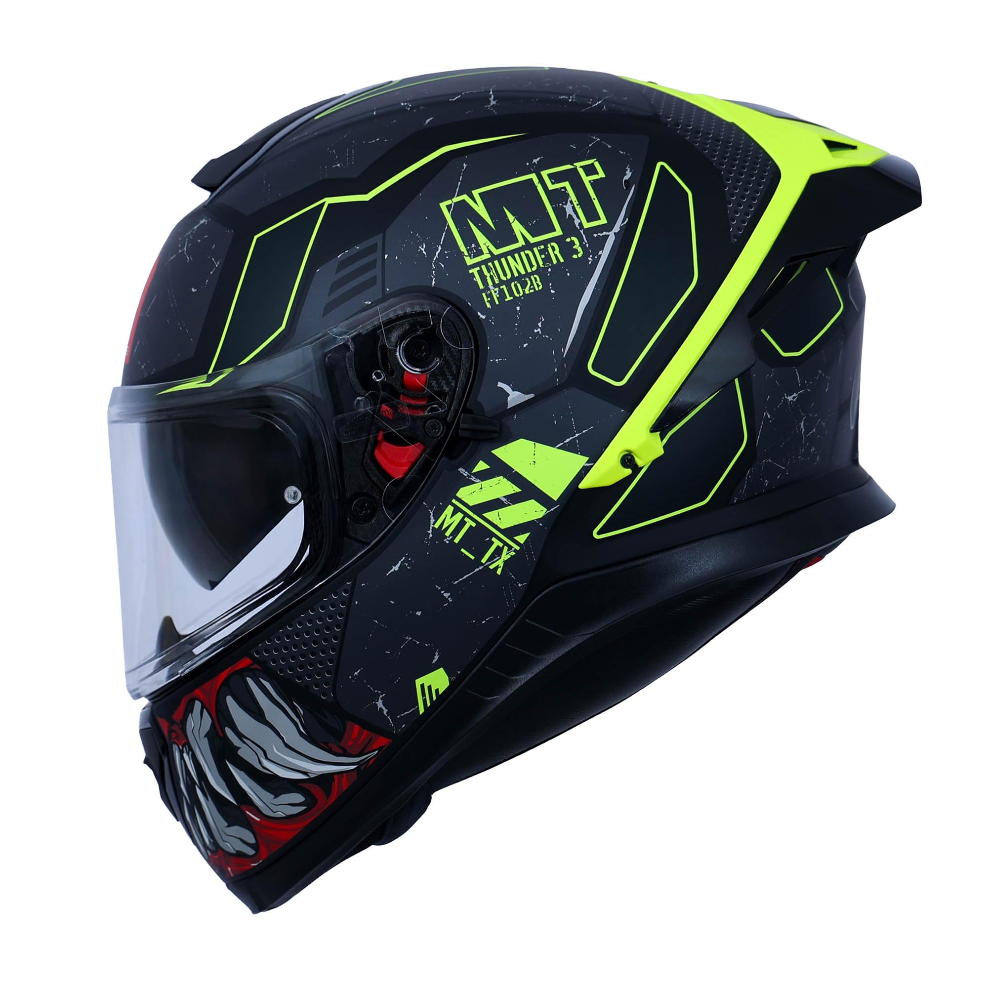 MT Thunder 3 SV T-X Matte Full Face Helmet – Sharp 4-Star Rated, DOT & ISI Certified, Dual Visor, Wind Tunnel Tested, Lightweight Shell-image-44