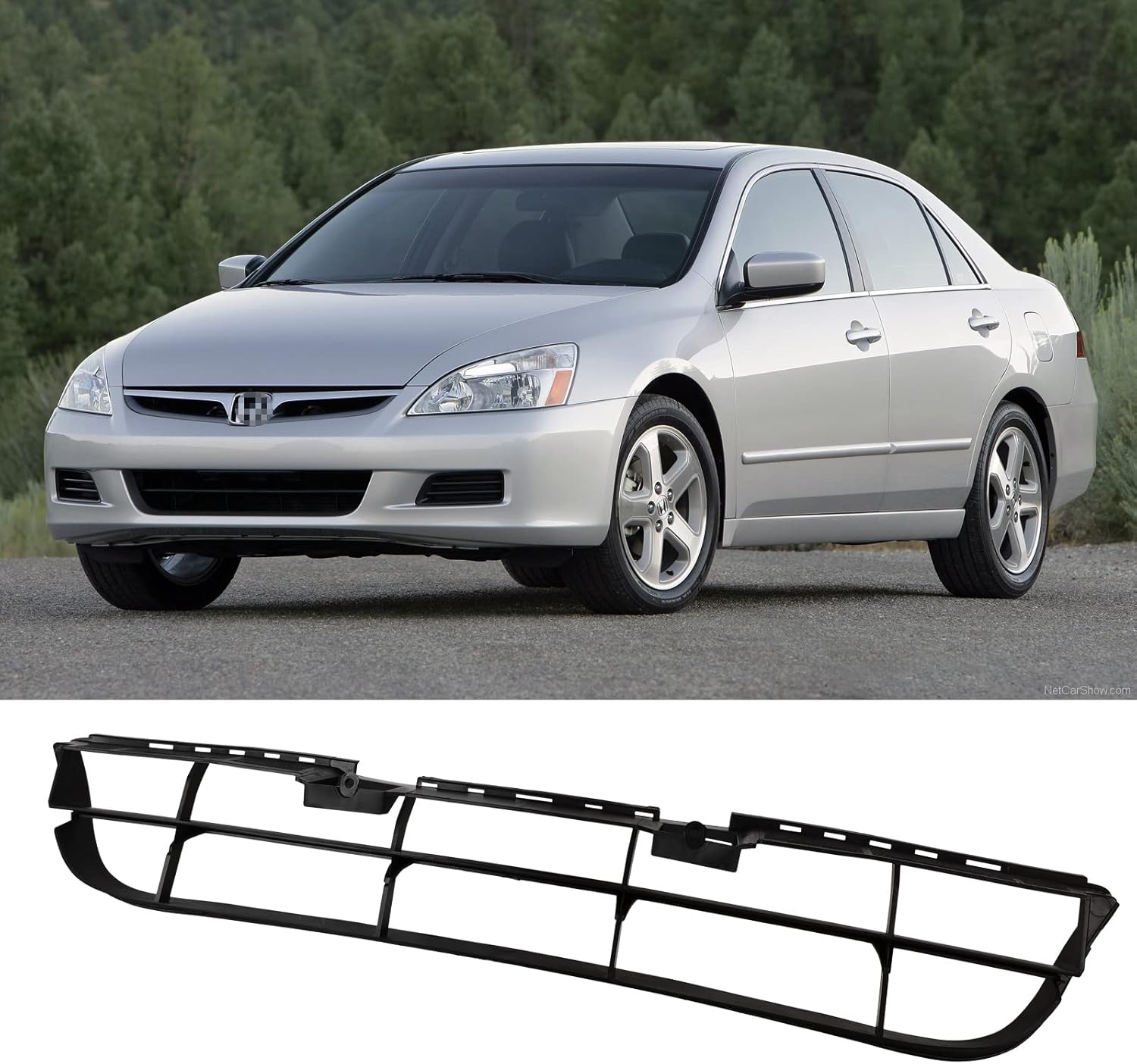 YLT AUTO Front Bumper Cover Lower Center Grille Replacement Shroud Front Air Inlet for 2006-2007 Accord Sedan 4DR