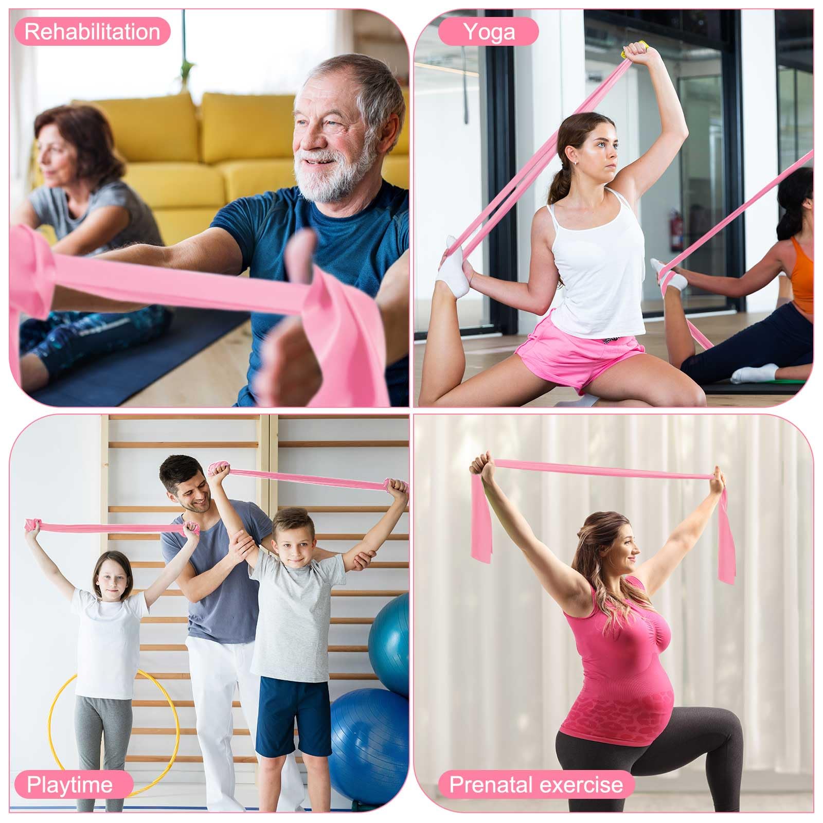 DEEKIN Lot de 10 bandes de résistance professionnelles sans latex pour yoga, pilates, physiothérapie, musculation, yoga, entraînement à domicile