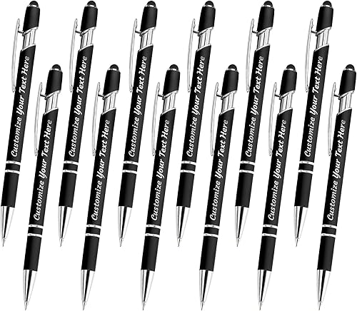 YanNanKe 12 bolígrafos personalizados a granel, bolígrafos personalizados con grabado personalizado con nombre o texto, regalo ideal de aniversario,