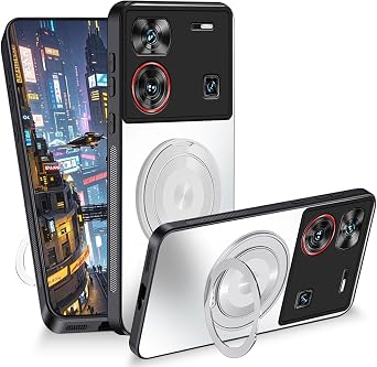 for Nubia Z60 Ultra Case with Magnetic Stand, Slim Translucent Matte Phone Case for Nubia Z60 Ultra Shockproof Military Grade Protection Cover White