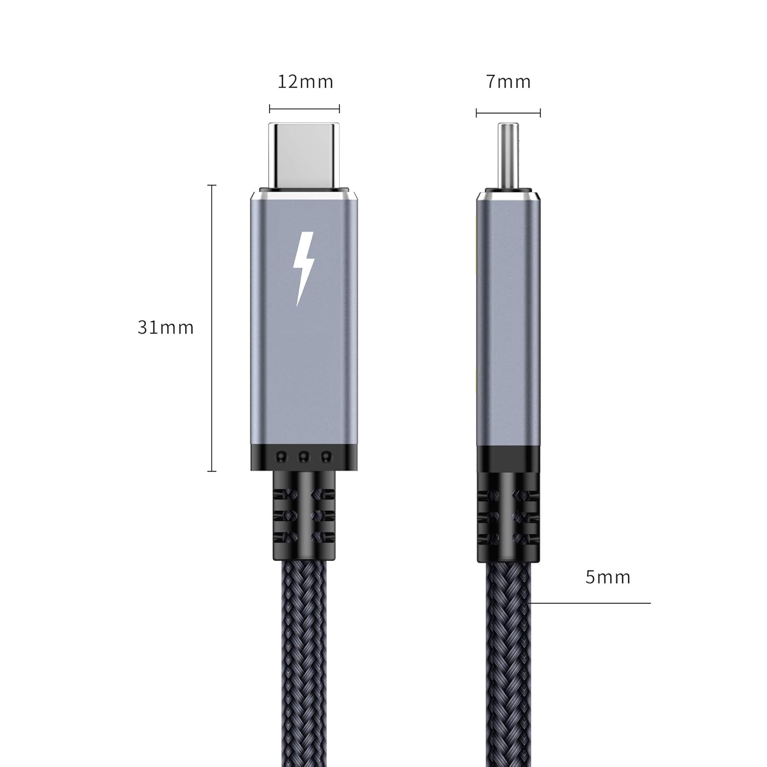 New Deal 4.9ft (1.5m) USB4 Cable Compatible for Thunderbolt 3 Cable 40Gbps, 100W, TB3 to TB3 Male to Male Cord, for TB3 (USB C) Hub, Adapter, Devices, 20V/5A