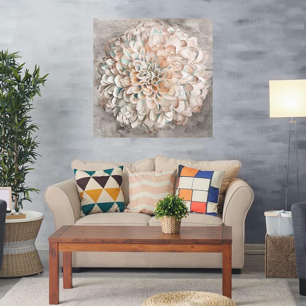 Fine Art Canvas Botanical Wall Art for Bathroom Plant Pictures Wall Decor Artwork for Bedroom Plant Wall Art Confetti Dahlia Canvas Wall Decor by Artist Studio Arts 37 in x 37 in
