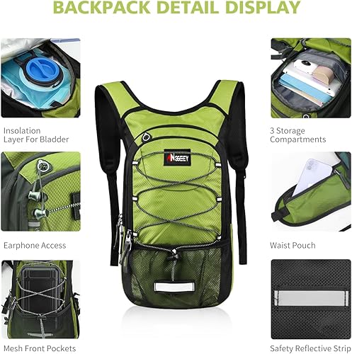 Miniatura 2 de Hydration Pack, Insulated Hydration Backpack with 2L Hydration Bladder, Hiking Backpack for Men Women Kids, Water Backpack for Hiking, Running,