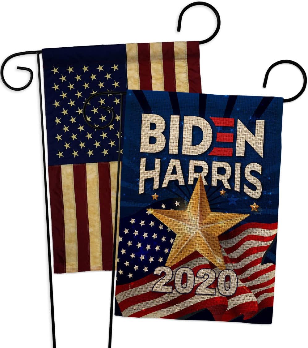 2020 Biden Harris Burlap Garden Flags Pack Patriotic President Democrat Republican Tea Party United State American Election USA Vintage Applique Gift Yard House Double-Sided 13 X 18.5