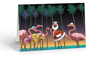 Stonehouse Collection Flamingo Christmas Cards - Florida Christmas Spirit Made in the USA