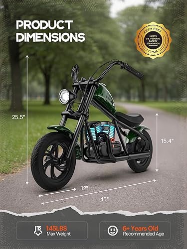 Miniatura 4 de HYPER GOGO Cruiser 12 Plus - Motocicleta eléctrica para niños (pino)