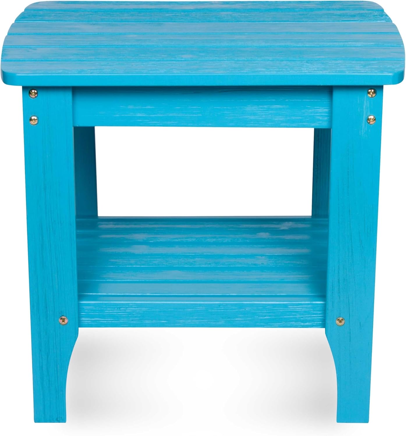 Shine Company Long Island Rectangular Solid Wood End Table, Outdoor Adirondack Side Table, Aqua