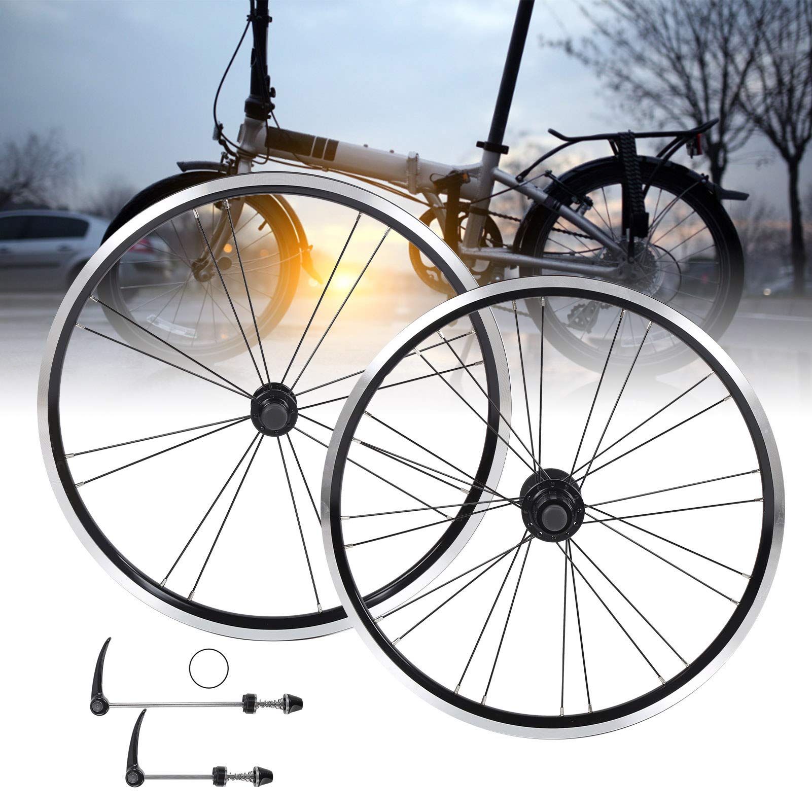 Juego de ruedas de freno en V delanteras 2 traseras de aleación de aluminio para bicicleta de montaña de 20 pulgadas Juego de ruedas livianas y duraderas para bicicleta plegable