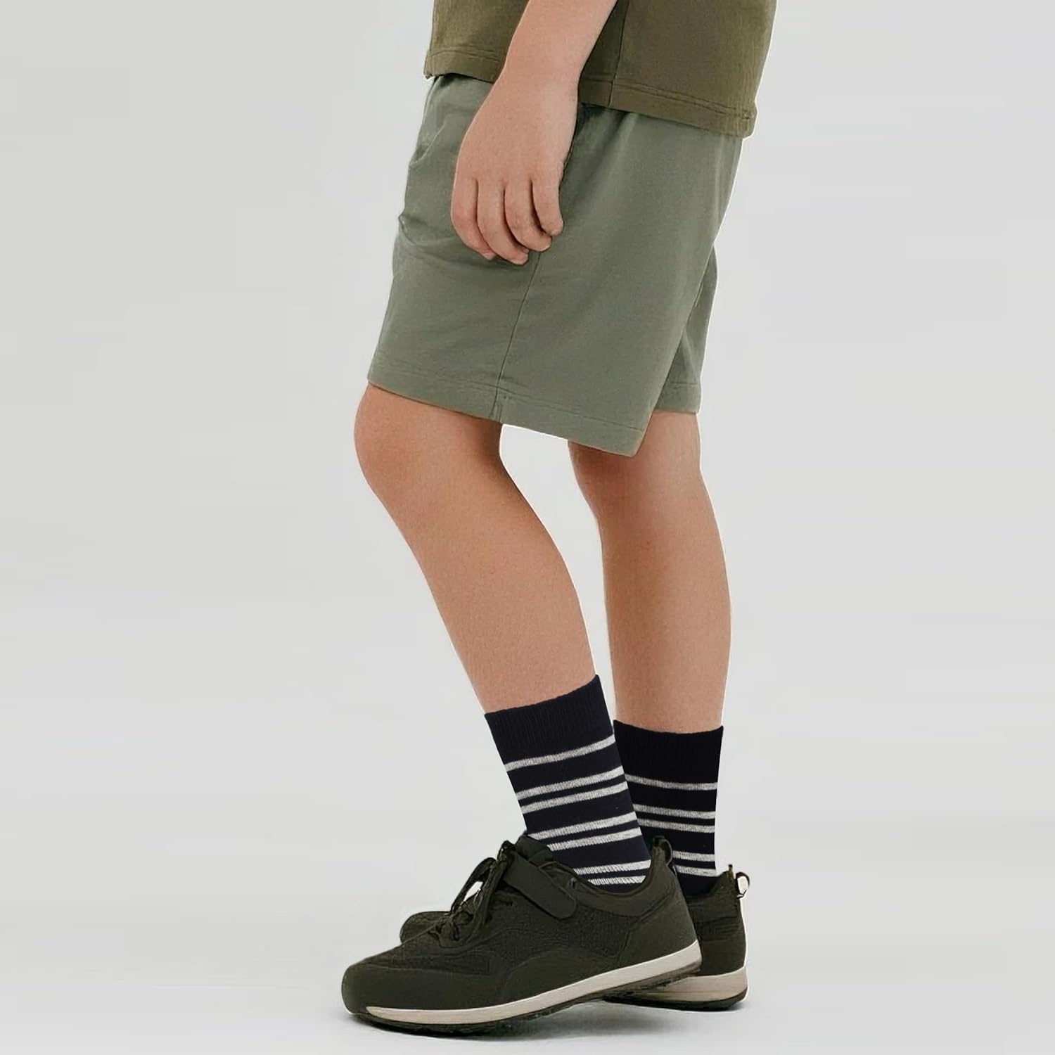 COTTON DAY Kids Boys Crew Dress Socks Bright Colorful Stripes Design - Image 2