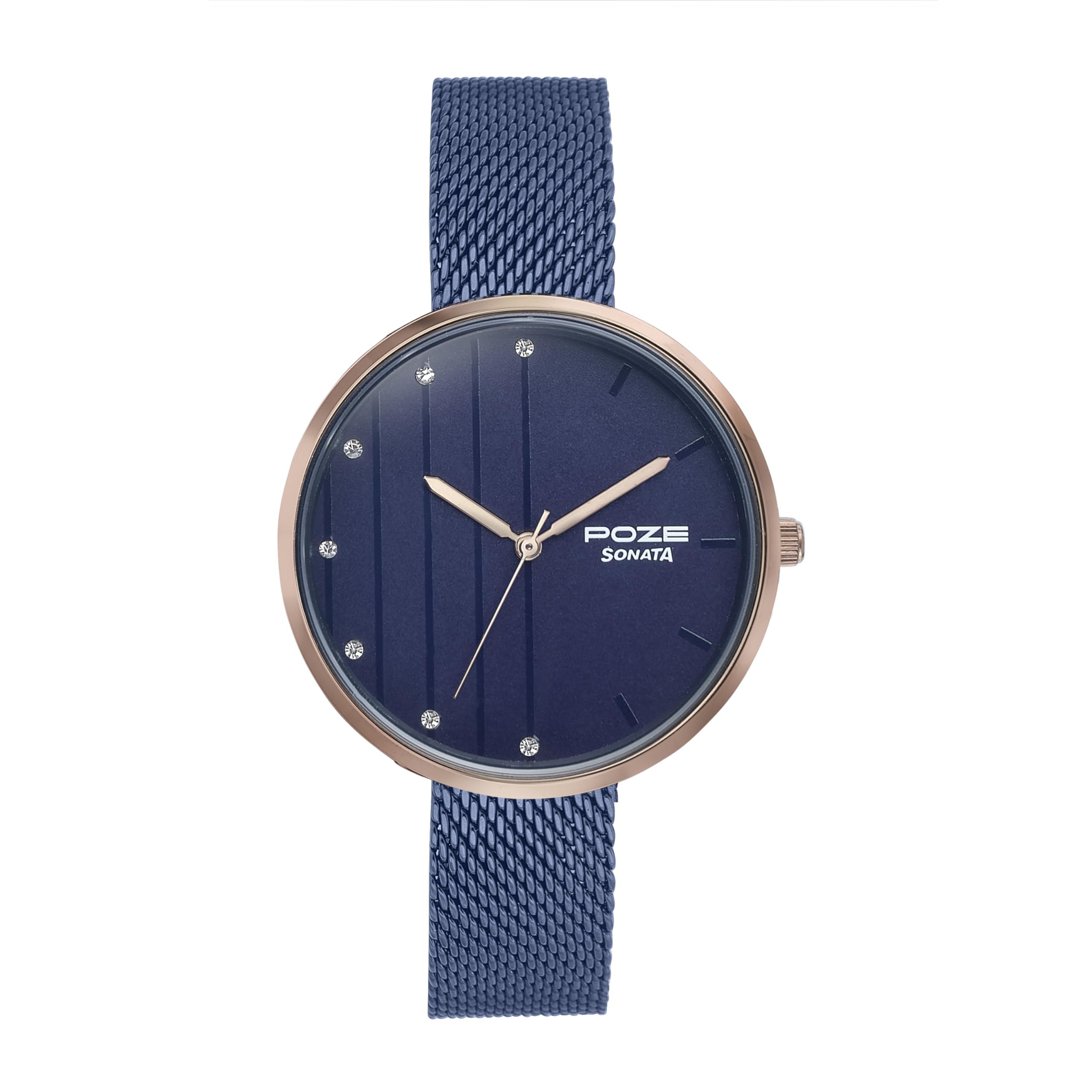 Poze Quartz Blue Dial Blue Metal Strap for Women-SP80093KM01-image-21