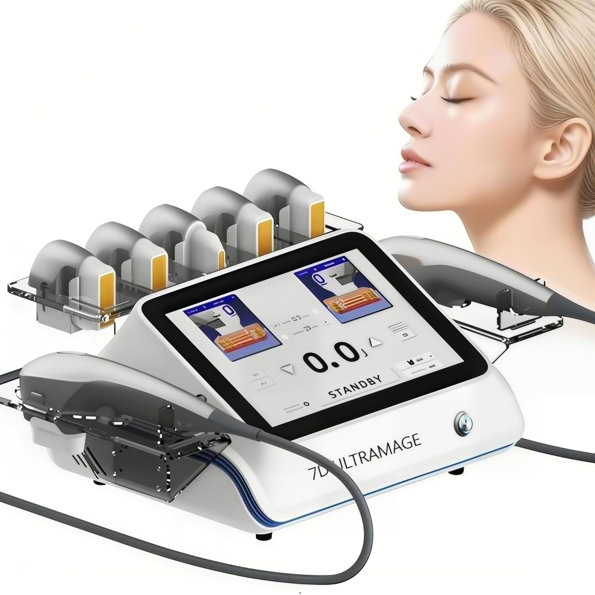 Macchina 7D HIFU Non Invasiva Lifting Viso Corpo Sonde 1.5-13mm Riduzione Rughe Certificata CE