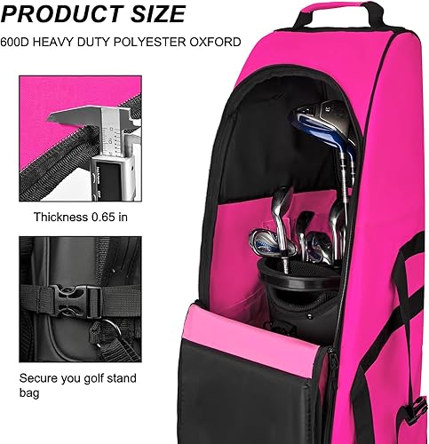 Miniatura 51 de Goloni Bolsa de viaje de golf con ruedas, funda de viaje de golf para aerolíneas, Oxford resistente al desgaste 900D resistente al desgaste Azul