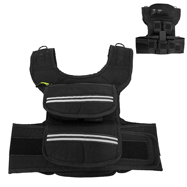 Adjustable Weighted Vest Men 25 35 45 LBS Weights with Reflective Stripe Weight Vest Woman Workout Vest for