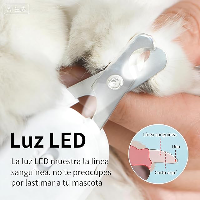 Foto 2 de 7 de PAKEWAY Cortauñas para Perros y Gatos con Luz LED y UV