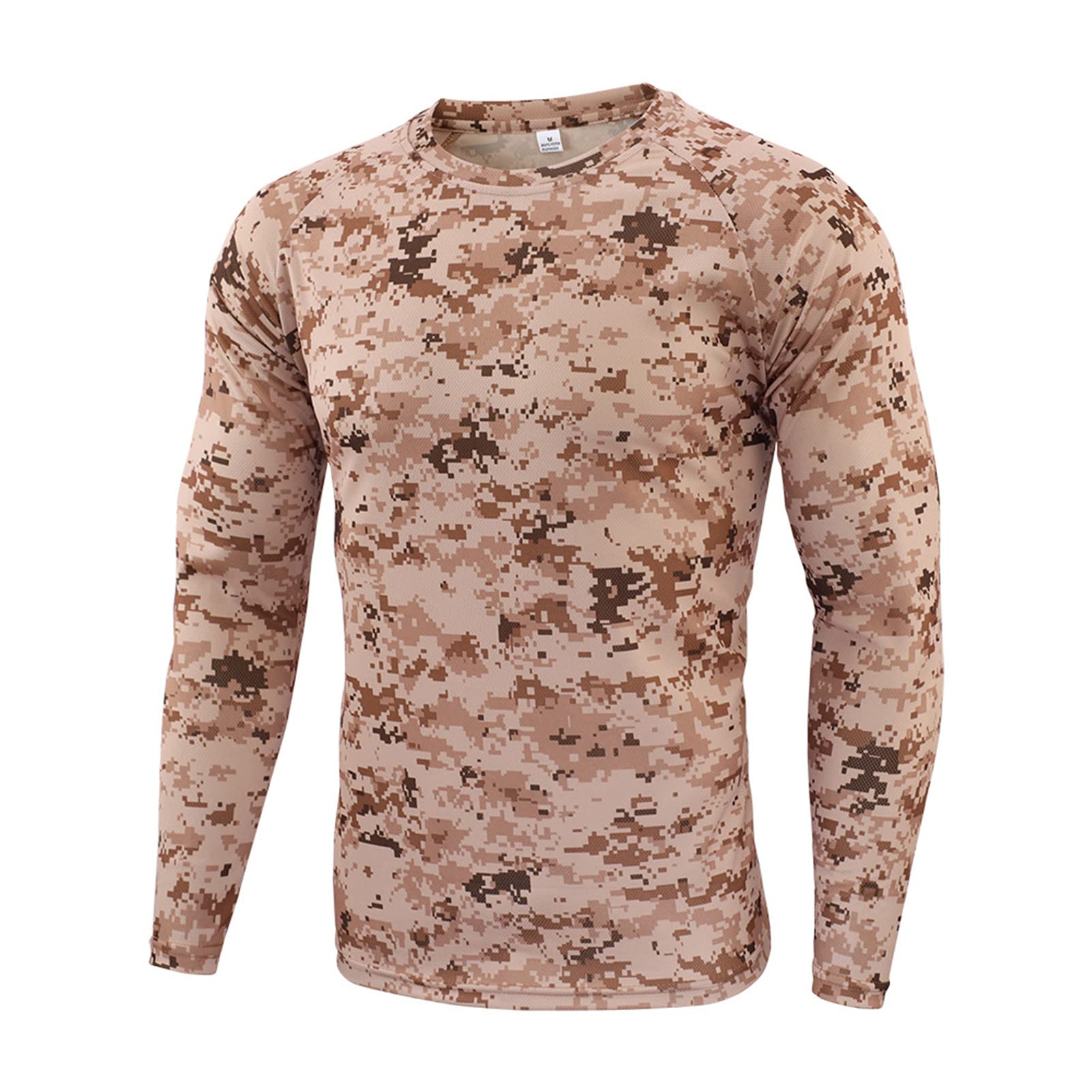 GYHHMens Long Sleeve Baselayer,Quick-drying Camouflage T-shirt Breathable Crew Neck Military Clothes Fou Outdoor Hunting Hiking Camping Climbing Fishing