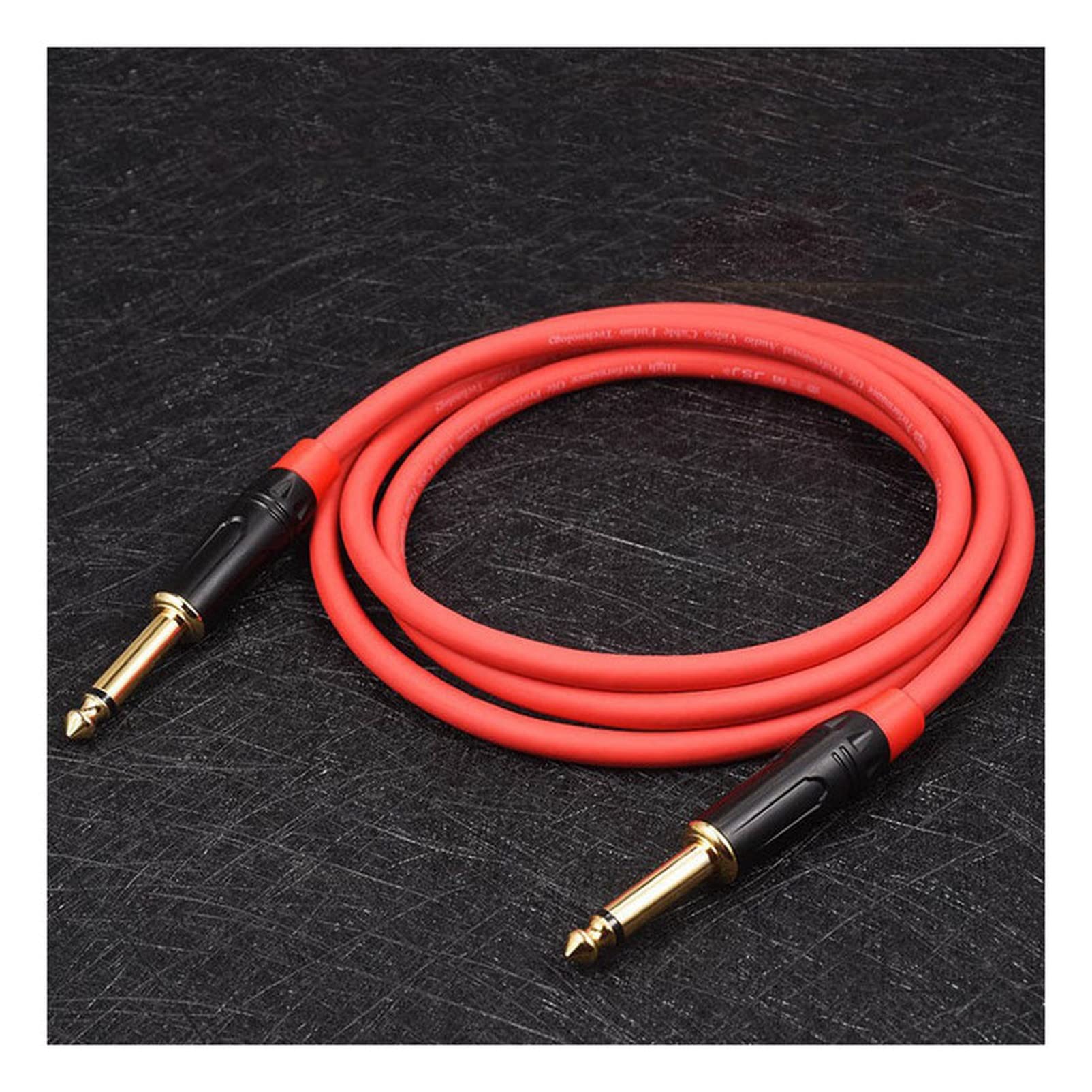 Câble Audio Jack 6.35mm 1/4 "mâle to Masculin fiche Microphone Audio Extension stéréo TRS TS Câble M/m g412 0,5-30 mètre Ligne Audio(Red TS,15m)